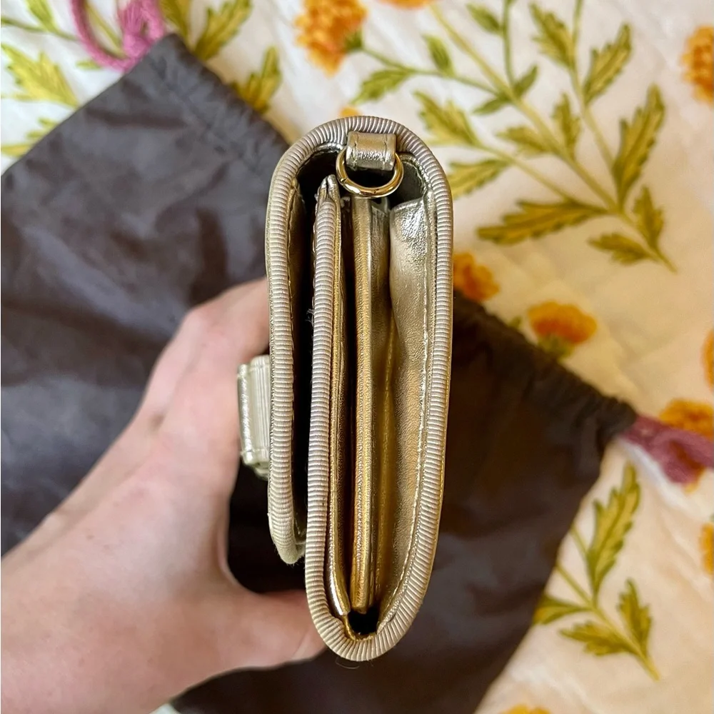 Ted Baker London Gold Bow Clutch